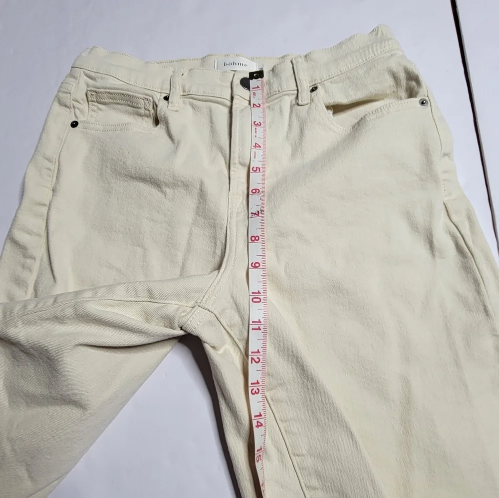 Böhme Cream Denim Cutoff Shorts Women Size 28 Raw Hem